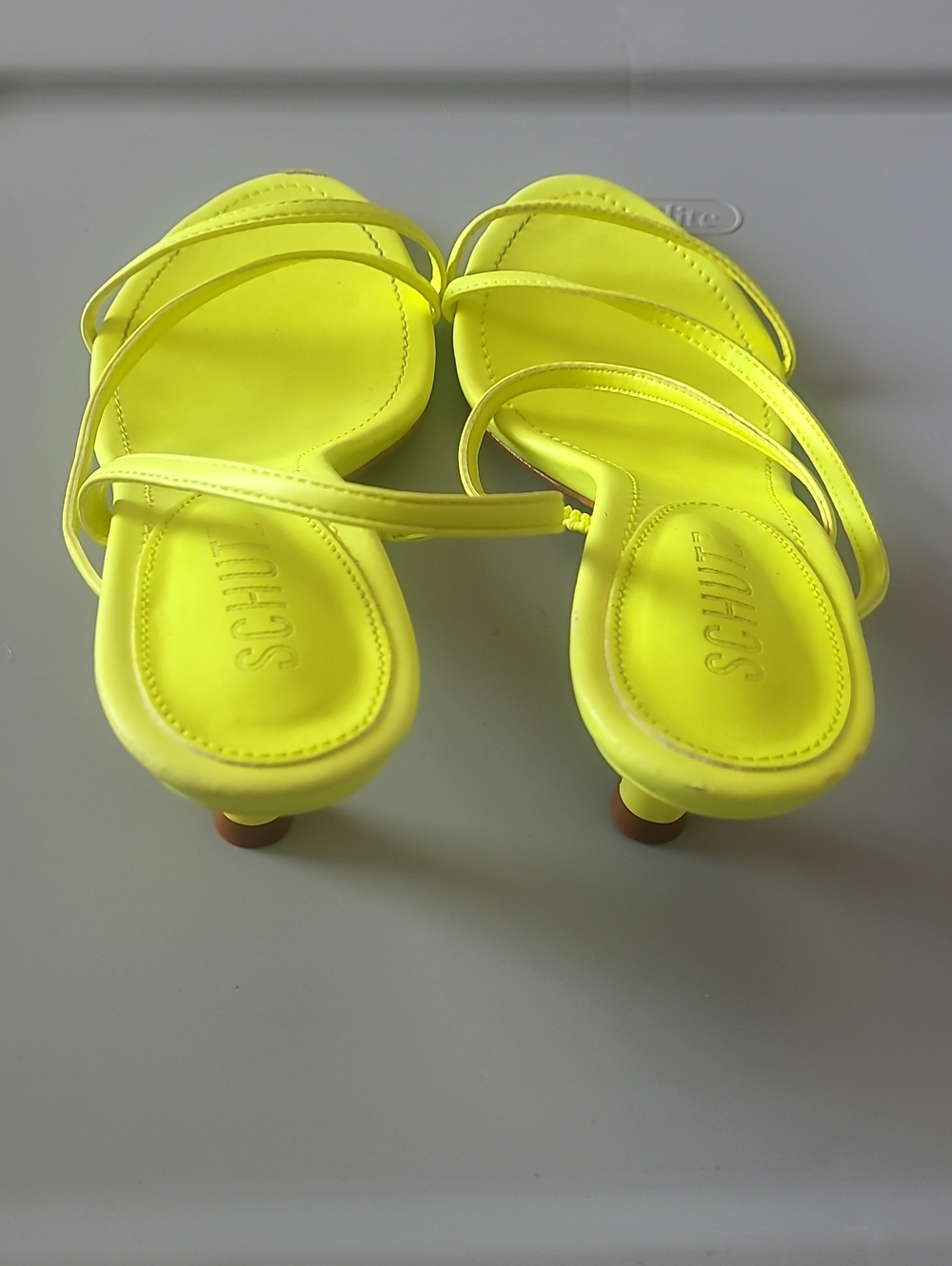 Schutz Neon Yellow Strappy Heel Sandals for Women Size 7 - Picture 5 of 7